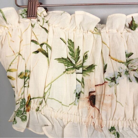 H&M | NEW Wildflower Cropped Bandeau Top Ruffles Women’s Size Medium/Large - Picture 6 of 9